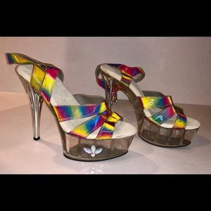 Wild Pair Rainbow Platform High Heels